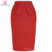 Grace Karin Women&#39;s High Stretchy Hips-Wrapped Vintage Retro jupe crayon rouge CL010454-2